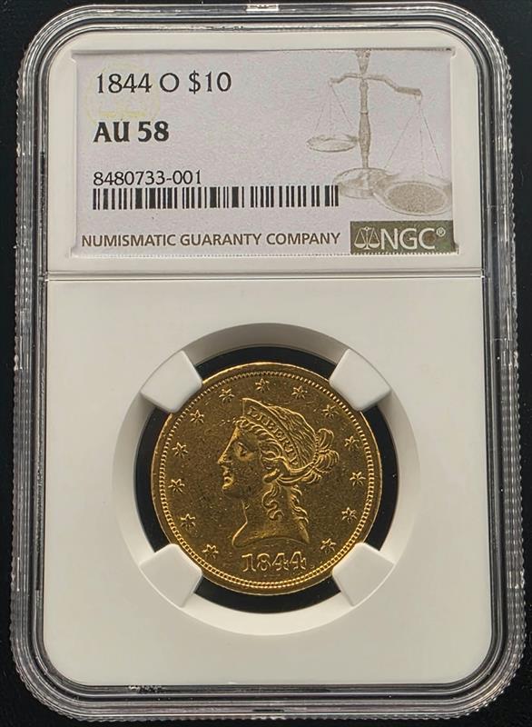 1844-O Liberty Head NGC AU58