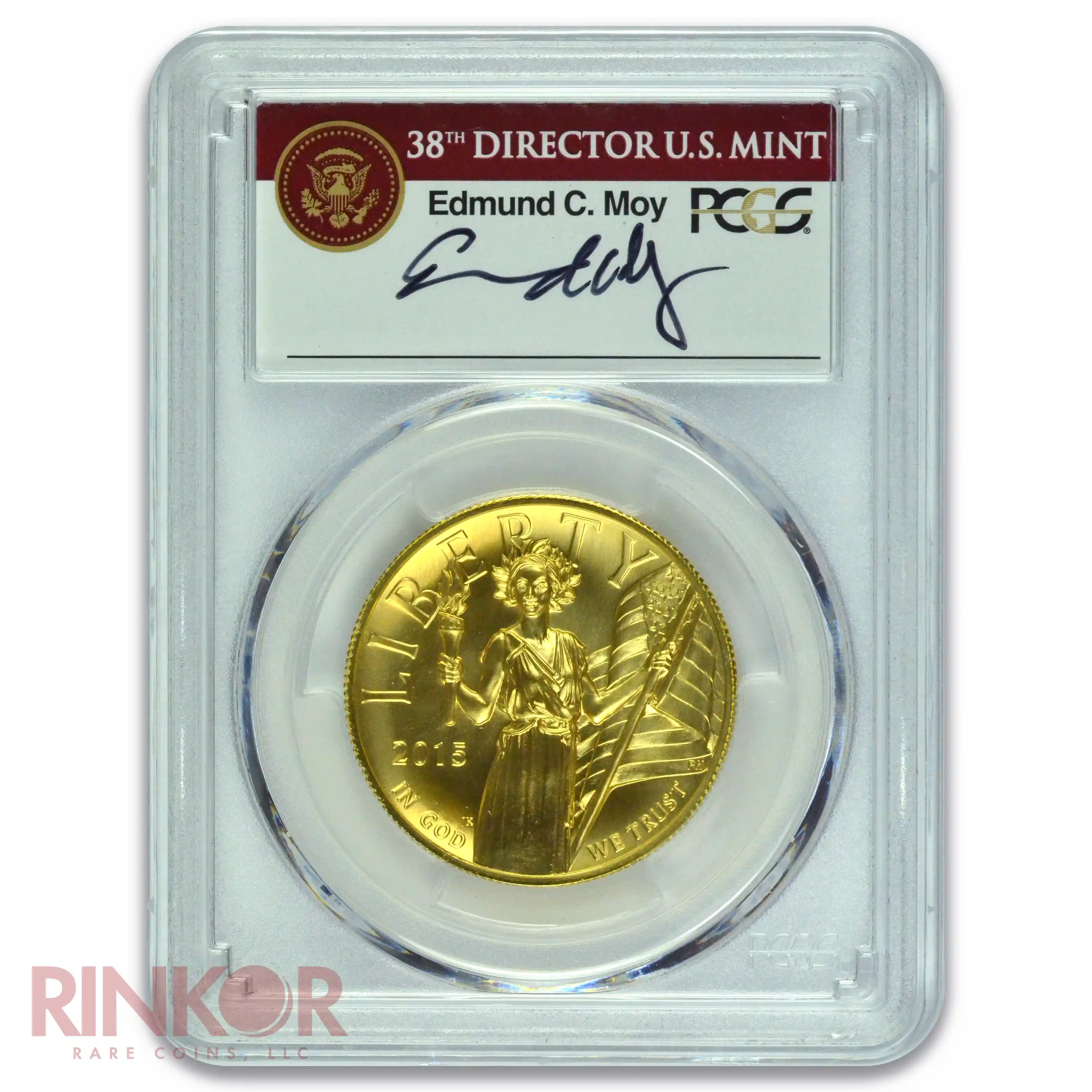 2015-W 1oz American Liberty Gold High Relief First Strike Moy Sig PCGS MS 70 
