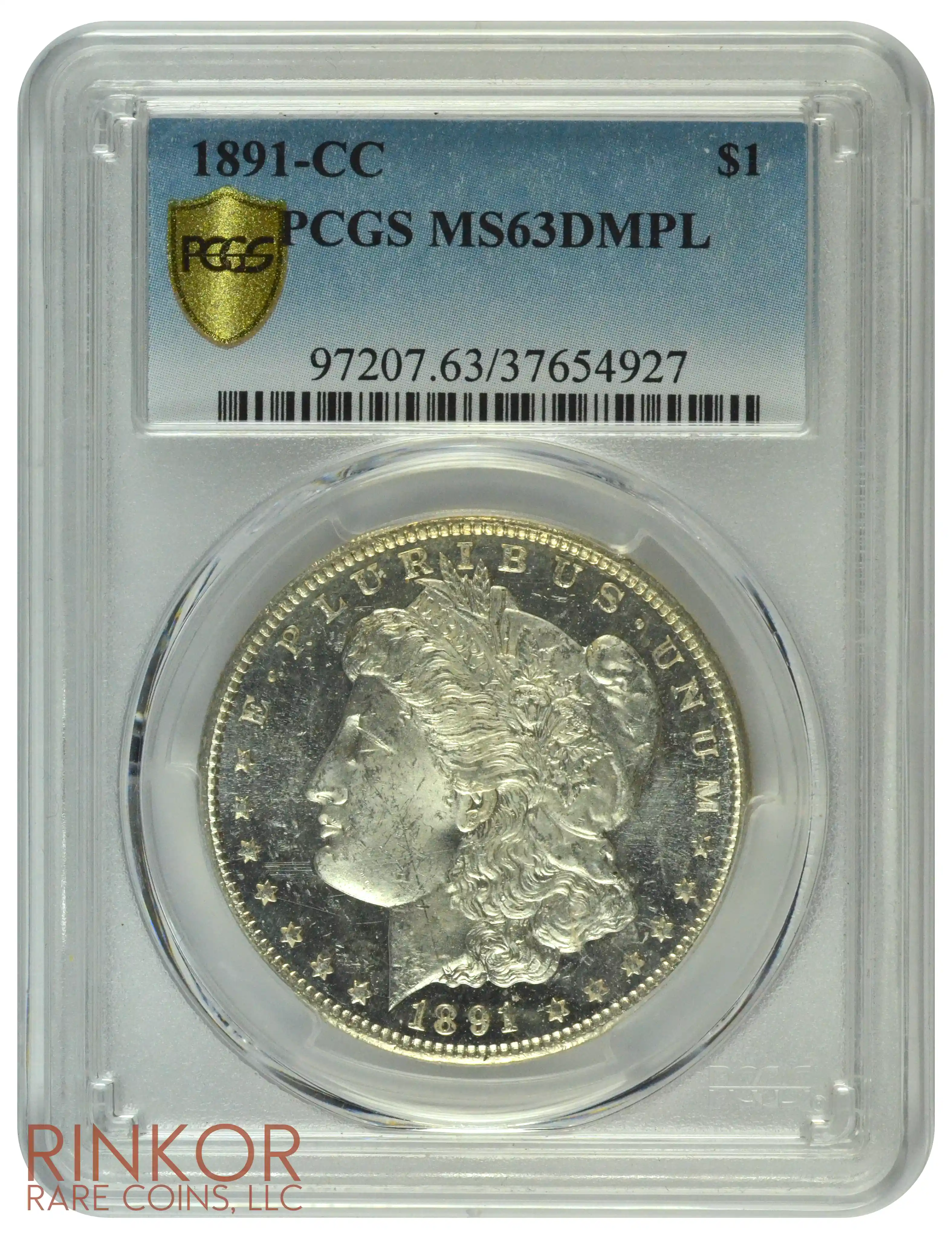 1891-CC $1 PCGS MS 63 DMPL