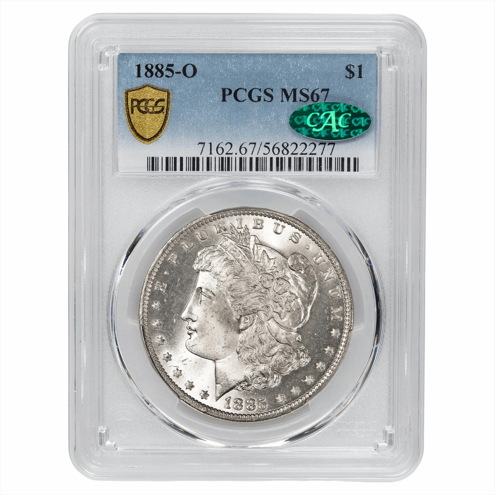 1885-O Morgan Silver Dollar $1 PCGS MS 67 CAC