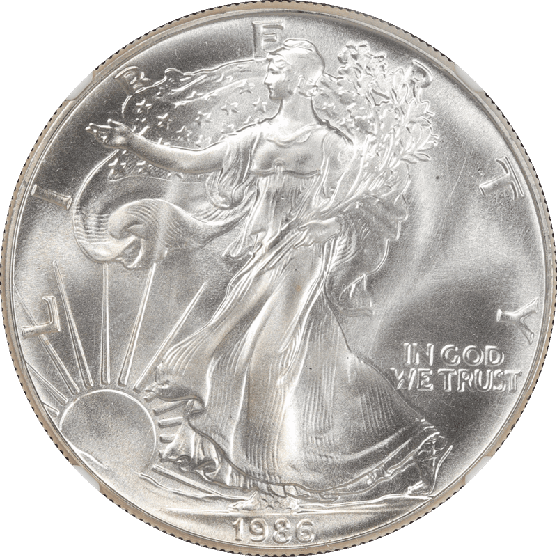 1986 Silver American Eagle, NGC MS 69