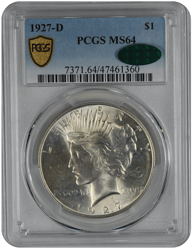 1927-D Peace PCGS CAC MS 64