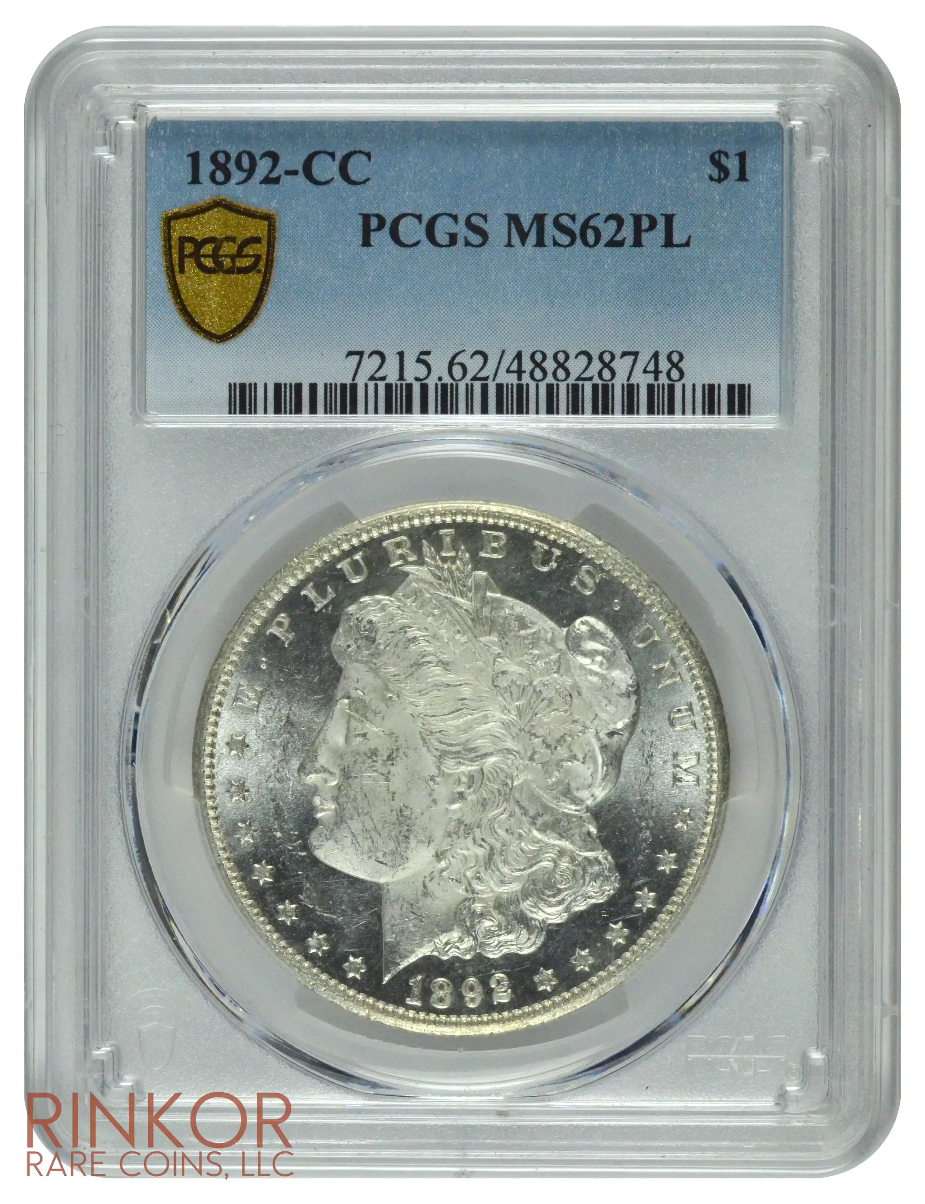 1892-CC $1 PCGS MS 62 PL