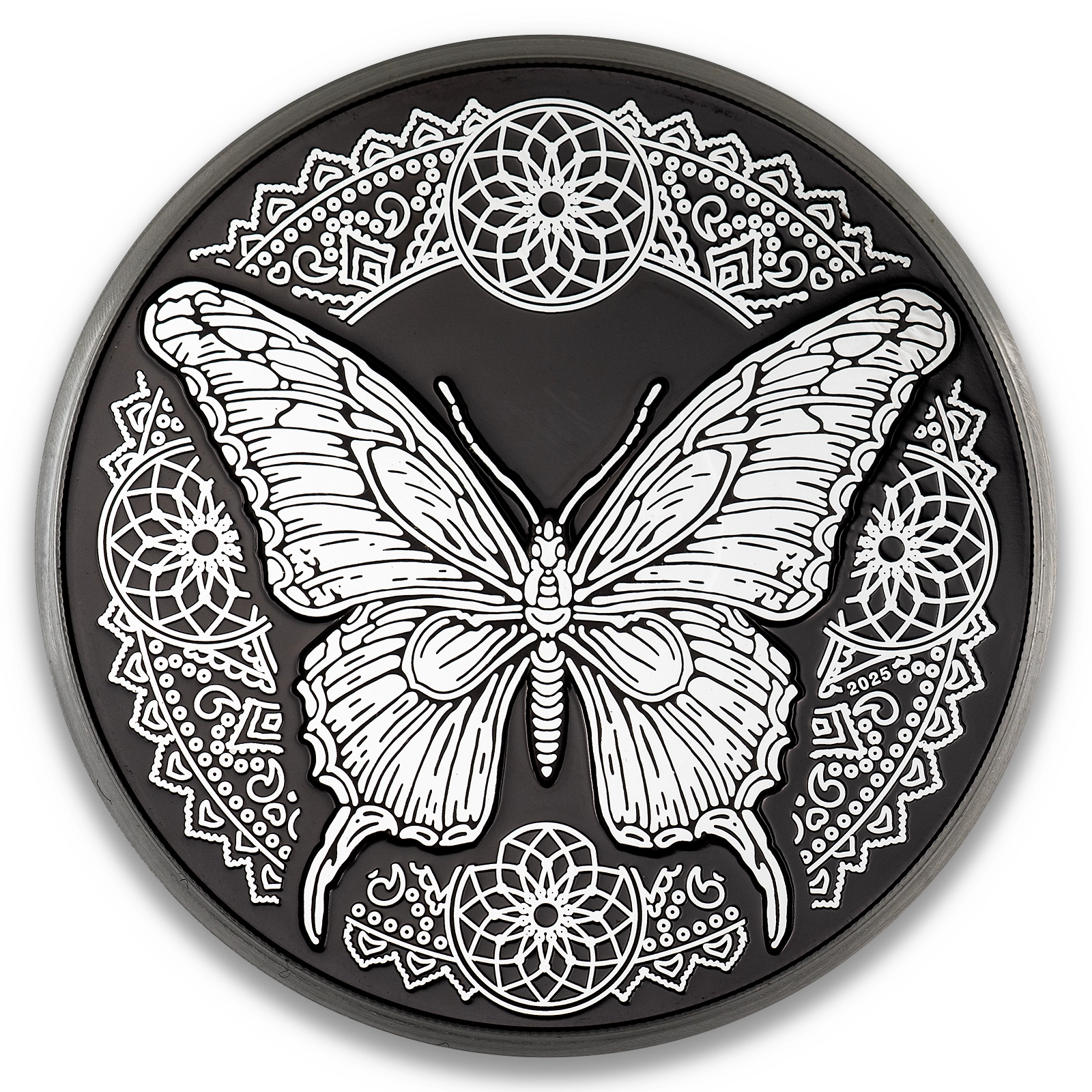 2025 Cook Islands Butterfly 1oz Silver Coin Obsidian Proof