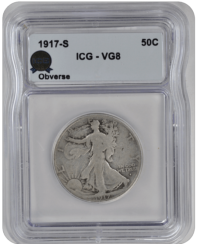 1917-S Walking Liberty ICG  VG8