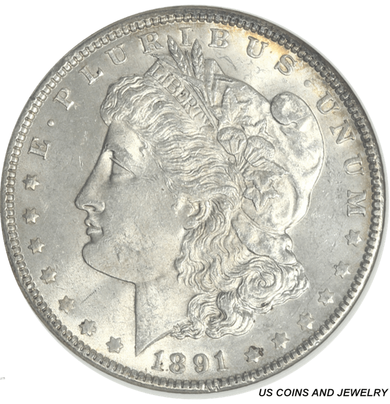 1891-P Morgan Silver Dollar, ANACS MS-63 - Nice White Coin