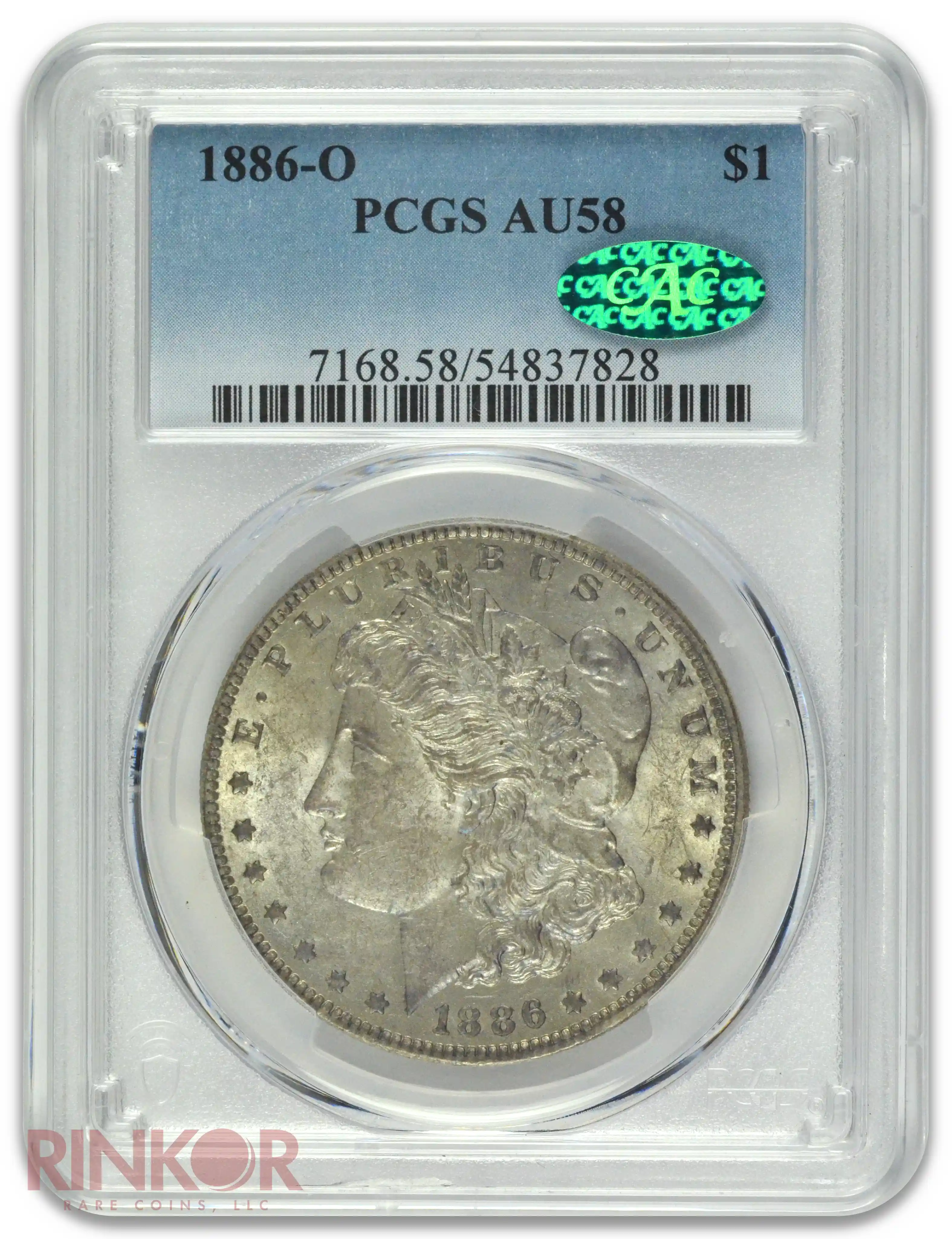 1886-O $1 Morgan Dollar PCGS AU-58 CAC
