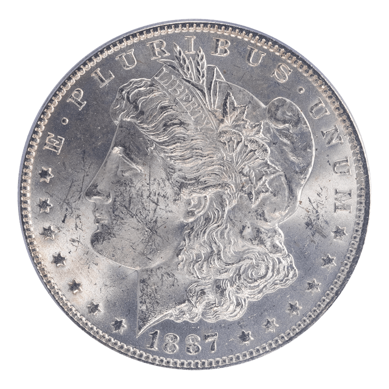 1887-O Morgan Silver Dollar, PCGS  MS 63 - Lustrous and White
