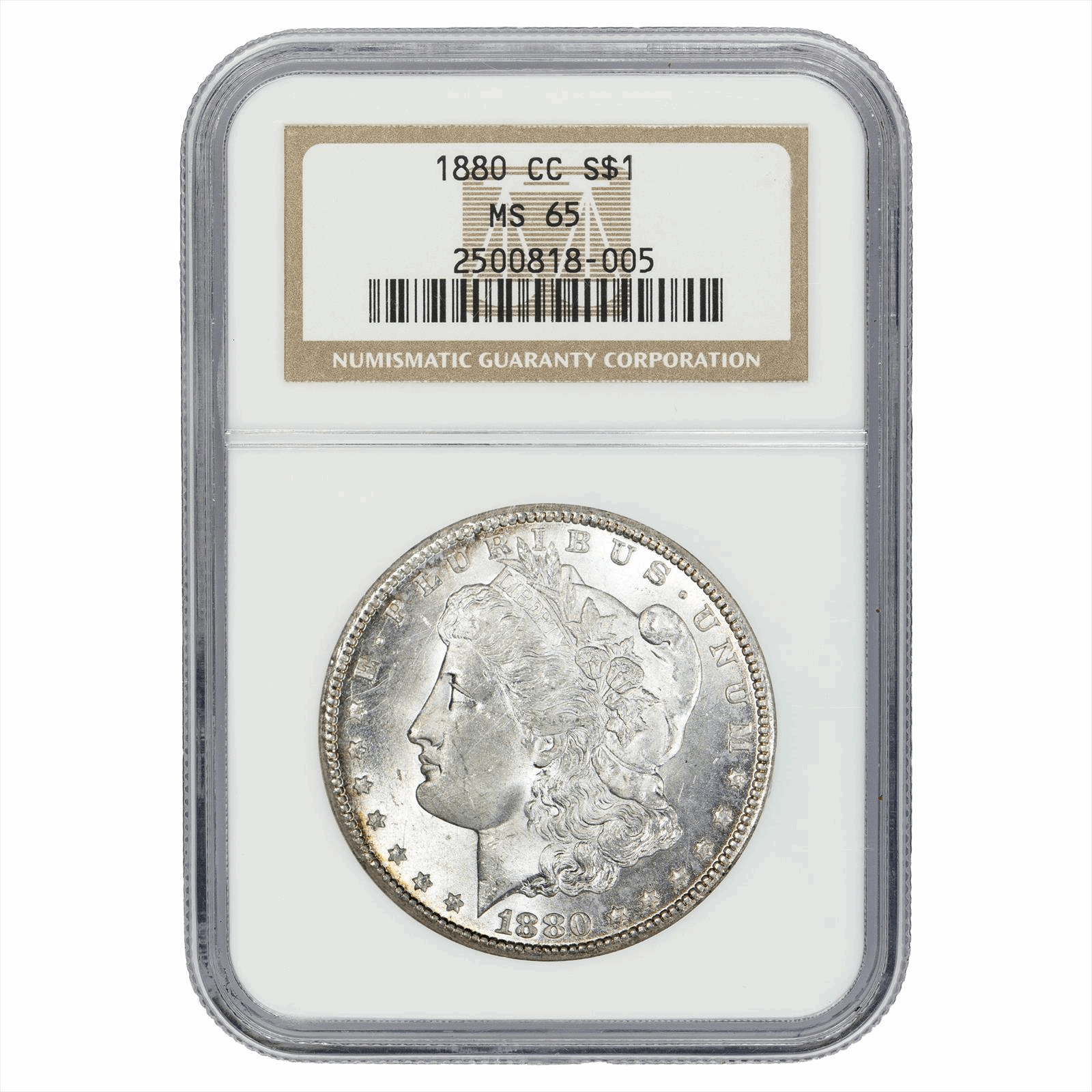 1880-CC Morgan Silver Dollar $1 NGC MS 65