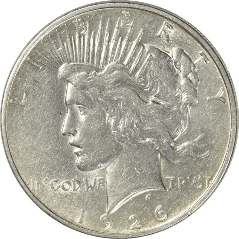1926-D Peace Silver Dollar $1, Circulated, About Uncirculated