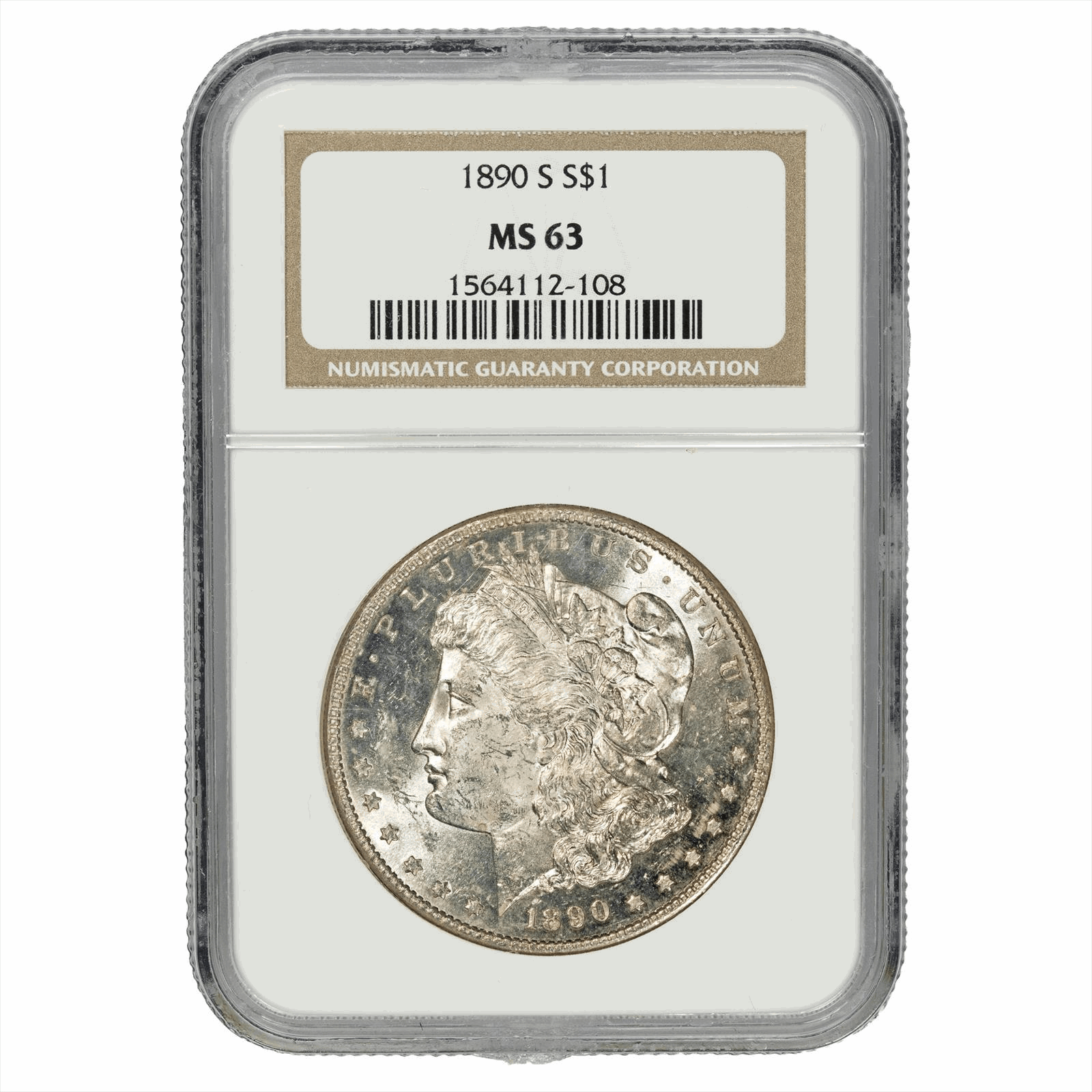 1890-S Morgan Silver Dollar $1 NGC MS 63