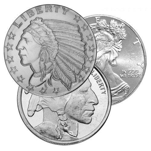 1/10ozt Silver Rounds -Assorted Mints and Designs- 