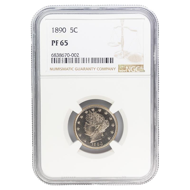 1890 Liberty V Nickel, 5C NGC PR 65