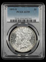 1891 S $1 PCGS  AU55