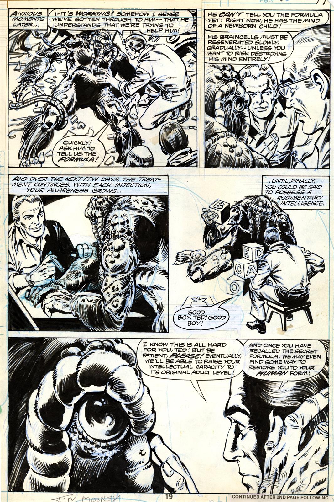 Man-Thing #1 Page 12 Artist:  Jim Mooney (Penciller) ,  Bob Wiacek (Inker) Media Type: Pen and Ink Art Type: Interior Page 