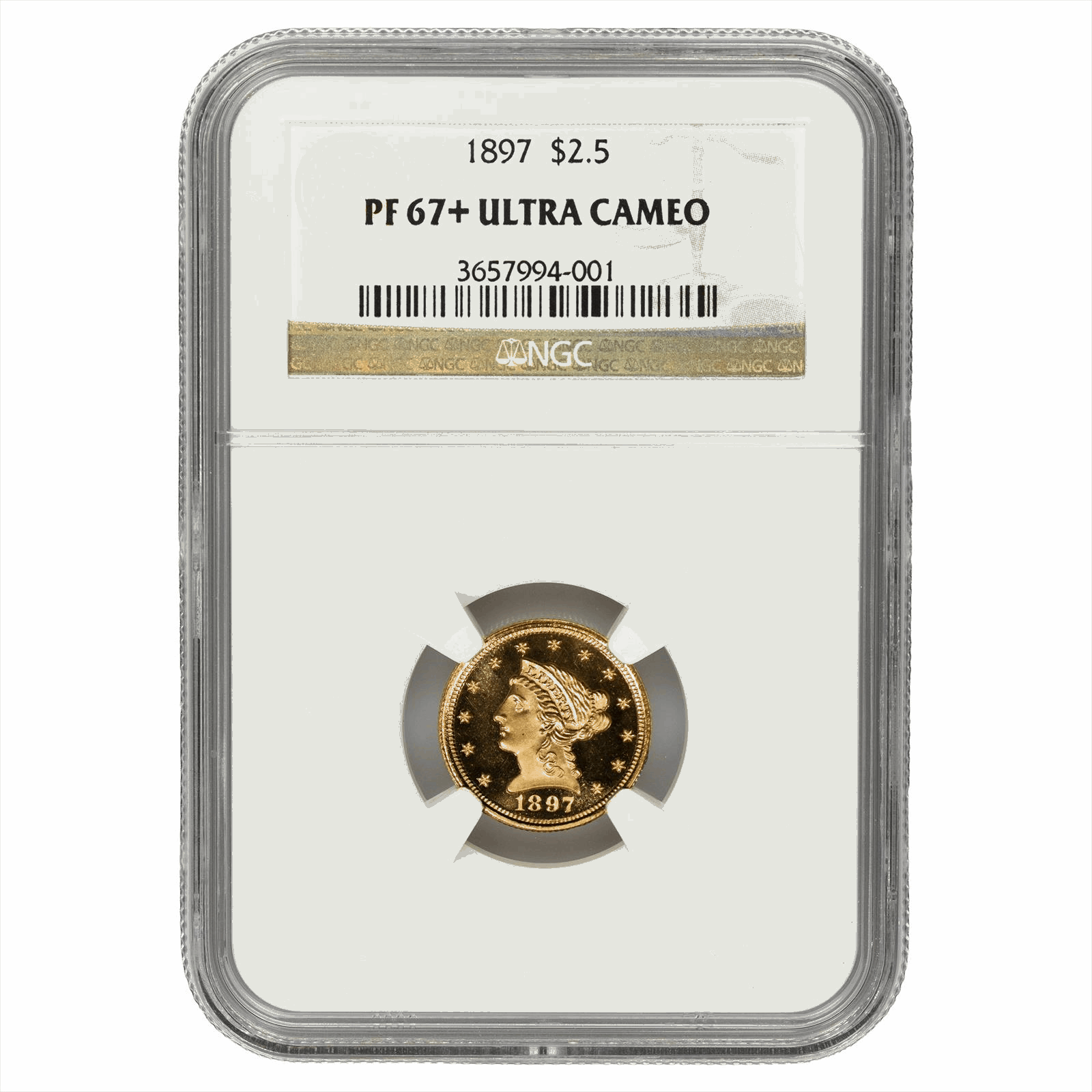 1897 Liberty Head Quarter Eagle $2.5 NGC PF 67+ UCAM