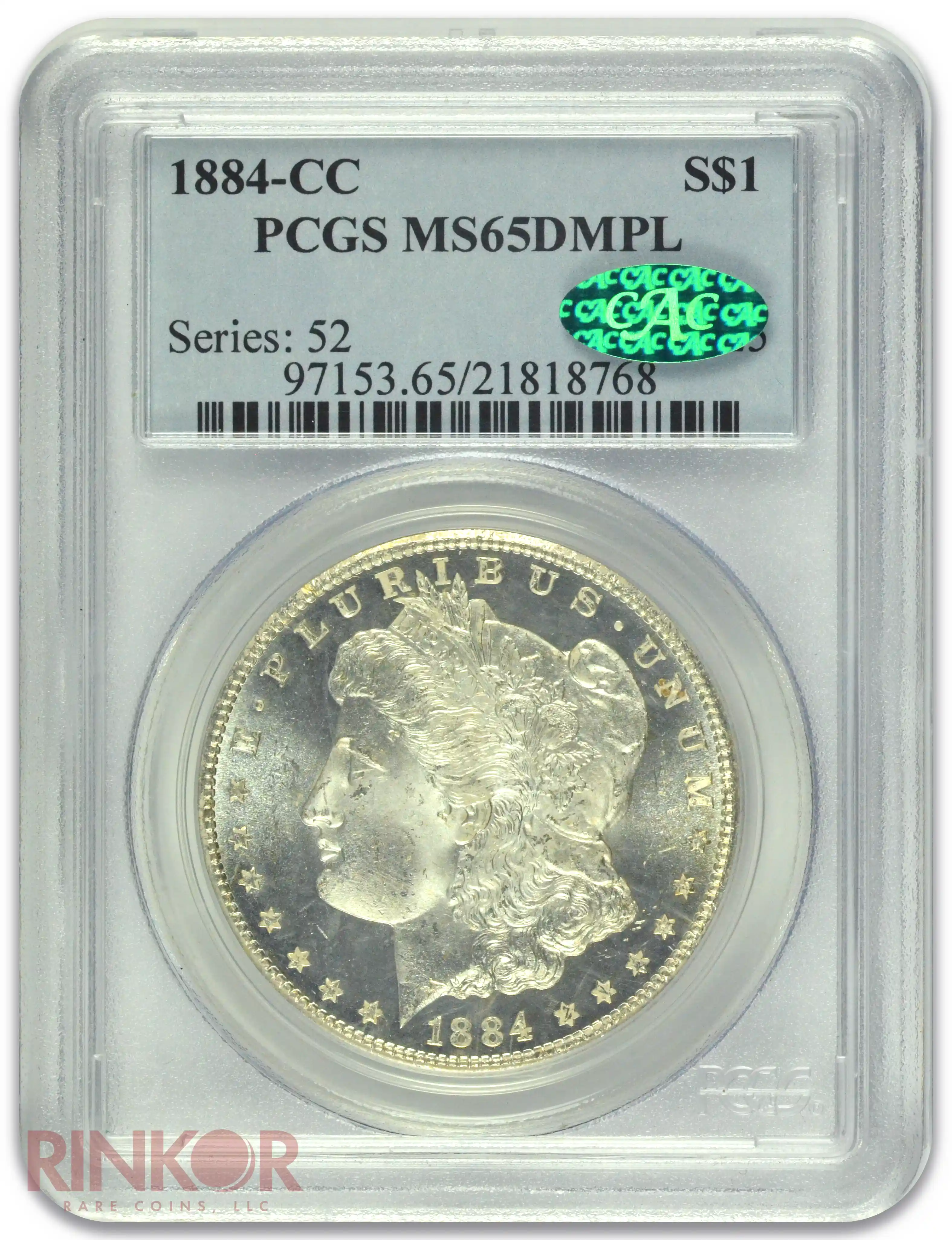 1884-CC $1 Morgan Dollar PCGS MS 65 DMPL CAC