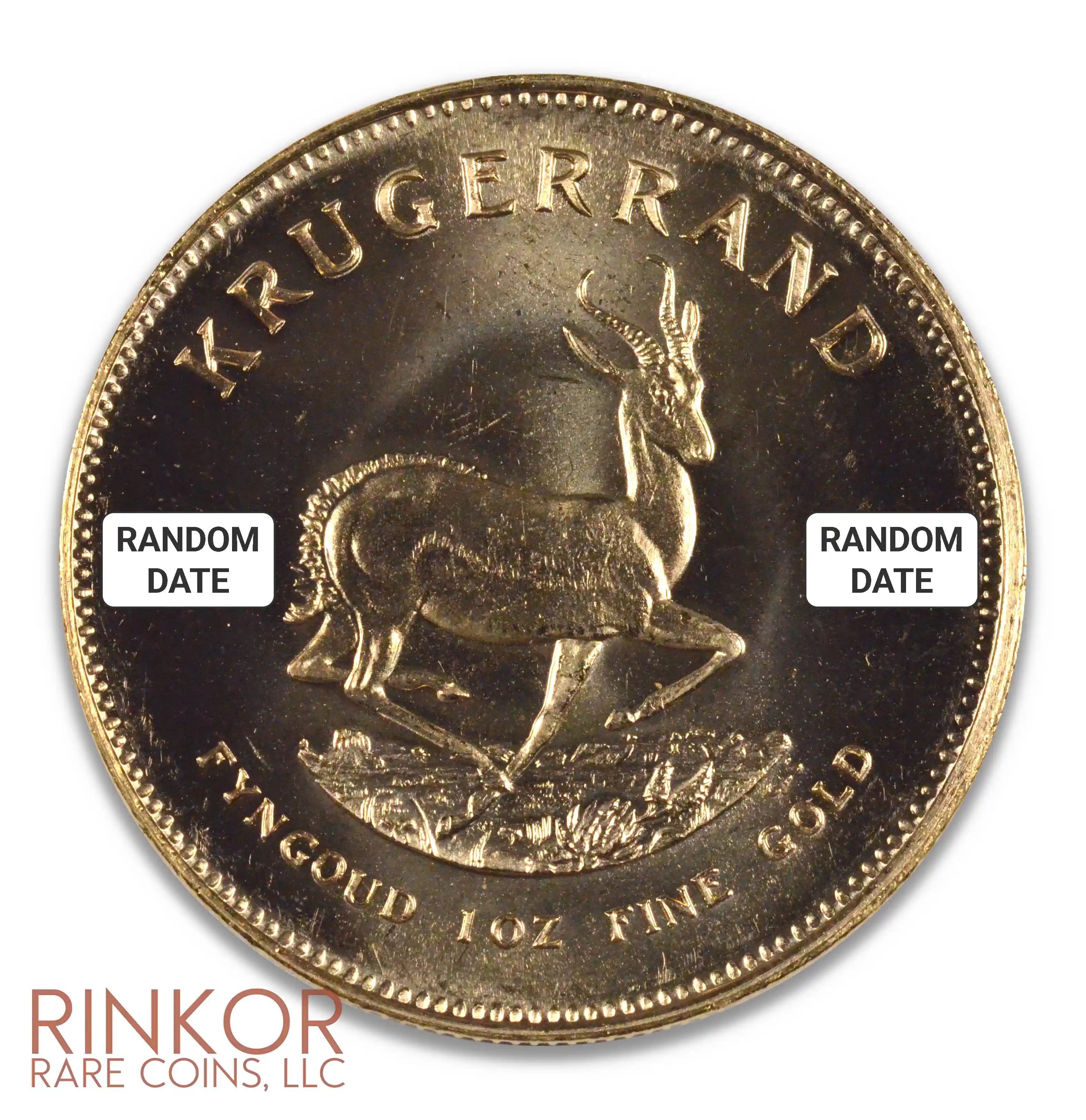 1oz South African Gold Krugerrand Gem BU (Random Date)