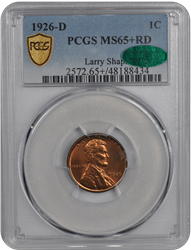 1926-D Lincoln PCGS CAC RD 65+ 