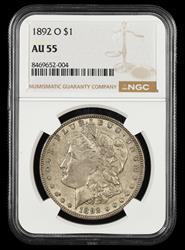 1892 O $1 NGC AU-55