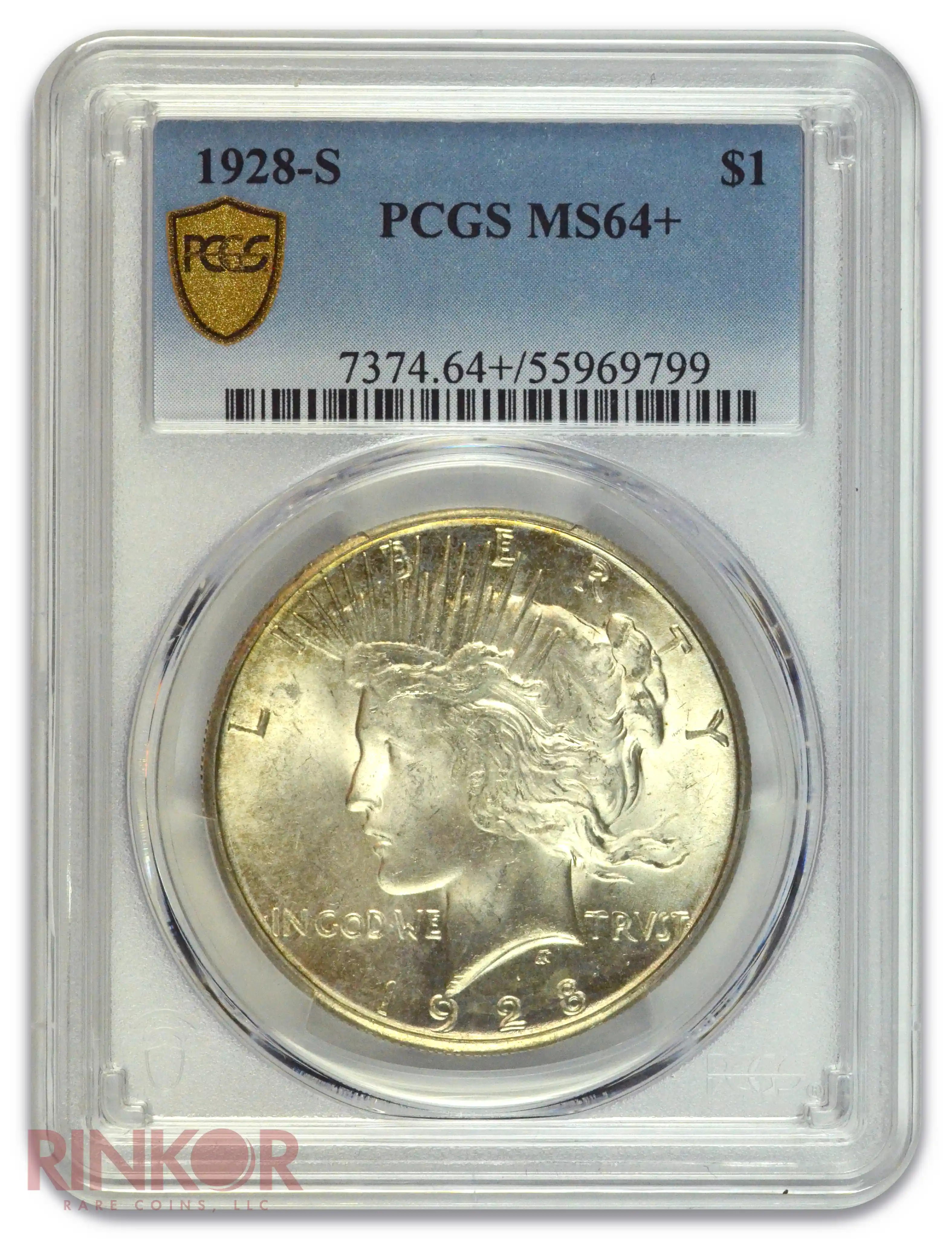 1928-S $1 Peace Dollar PCGS MS 64+