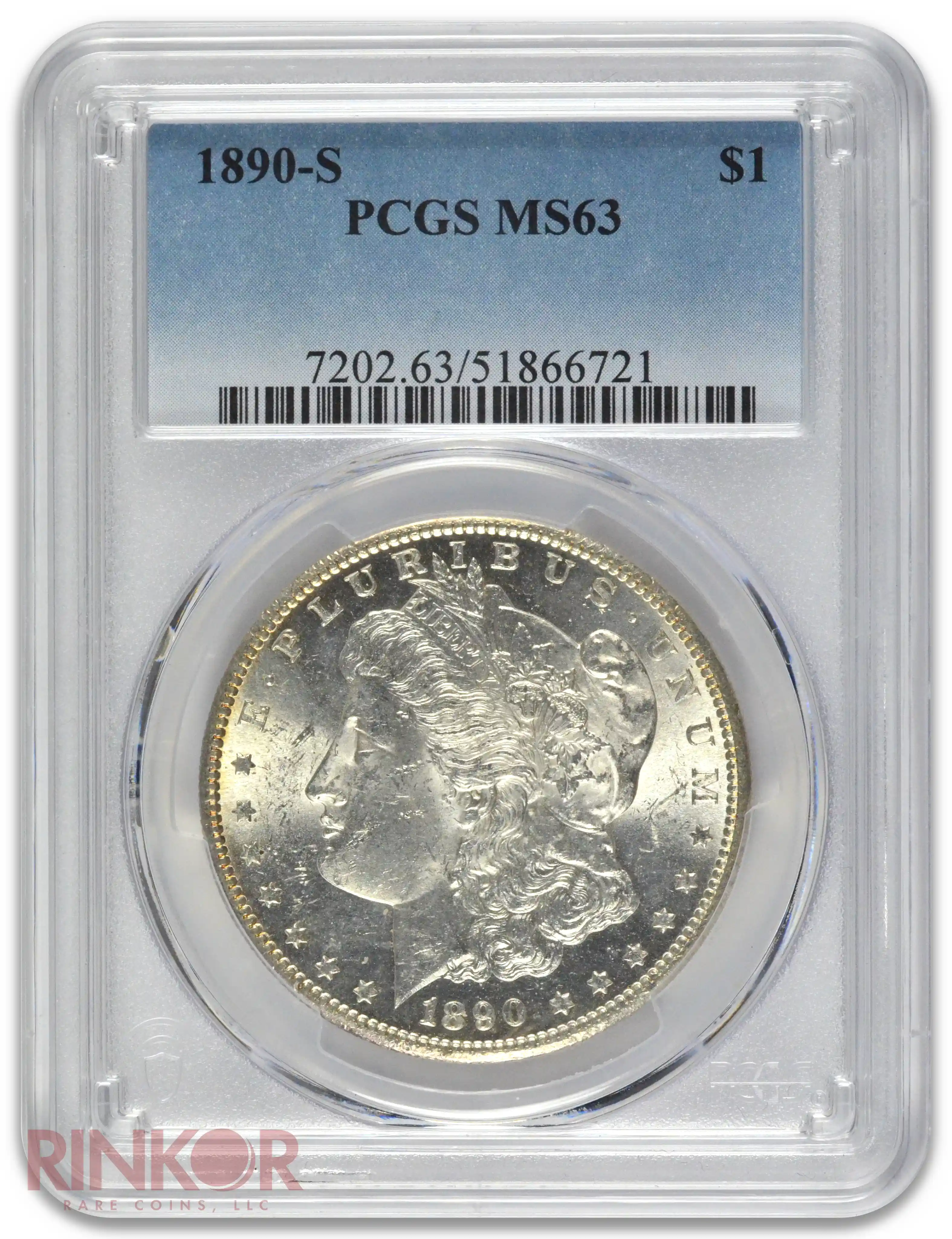 1890-S $1 PCGS MS 63