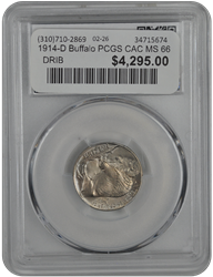 1914-D Buffalo PCGS CAC MS 66