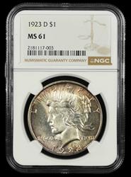 1923 D $1 NGC MS 61