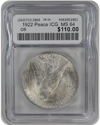 1922 Peace ICG  MS 64