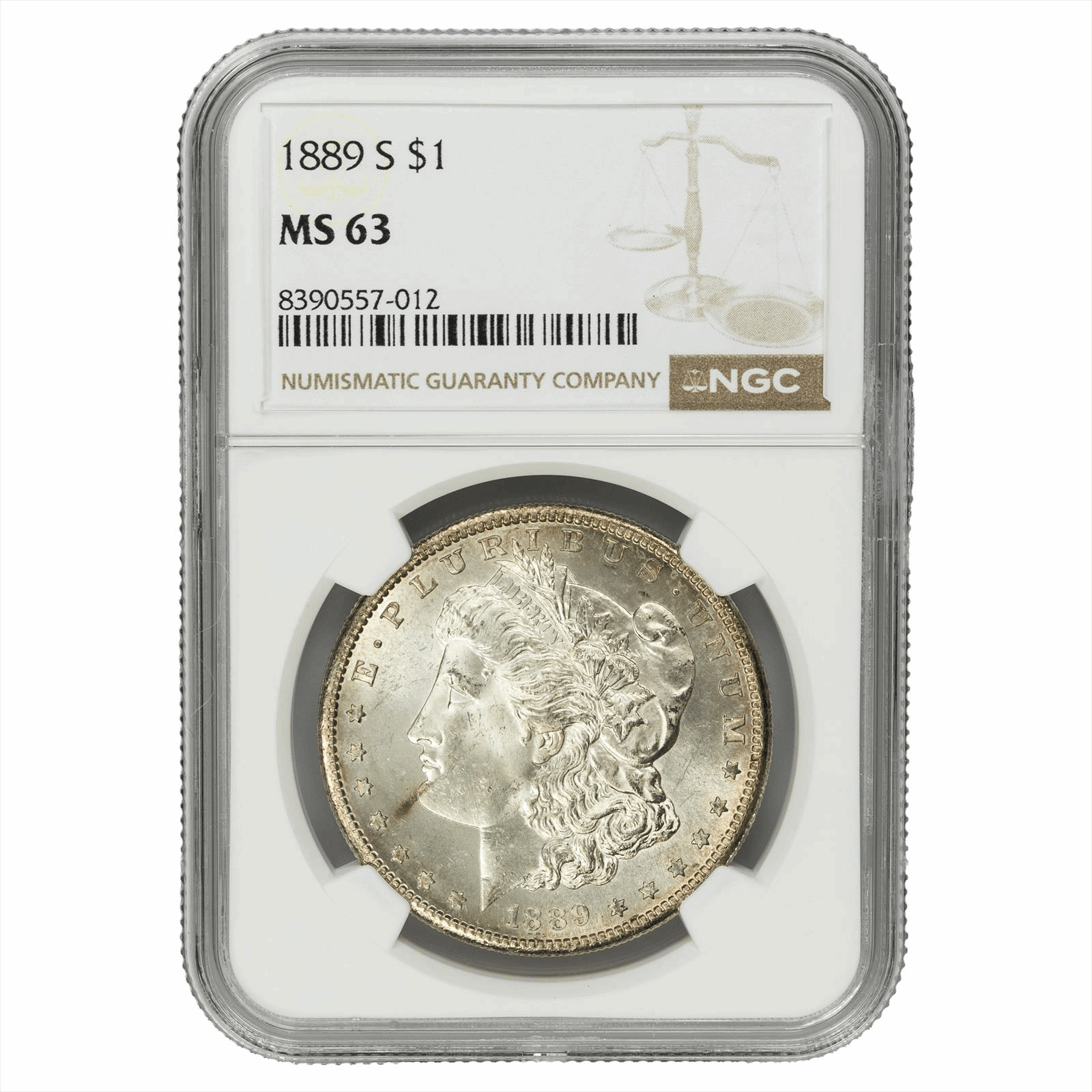 1889-S Morgan Silver Dollar $1 NGC MS 63