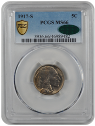 1917-S Buffalo PCGS (CAC) MS 66 