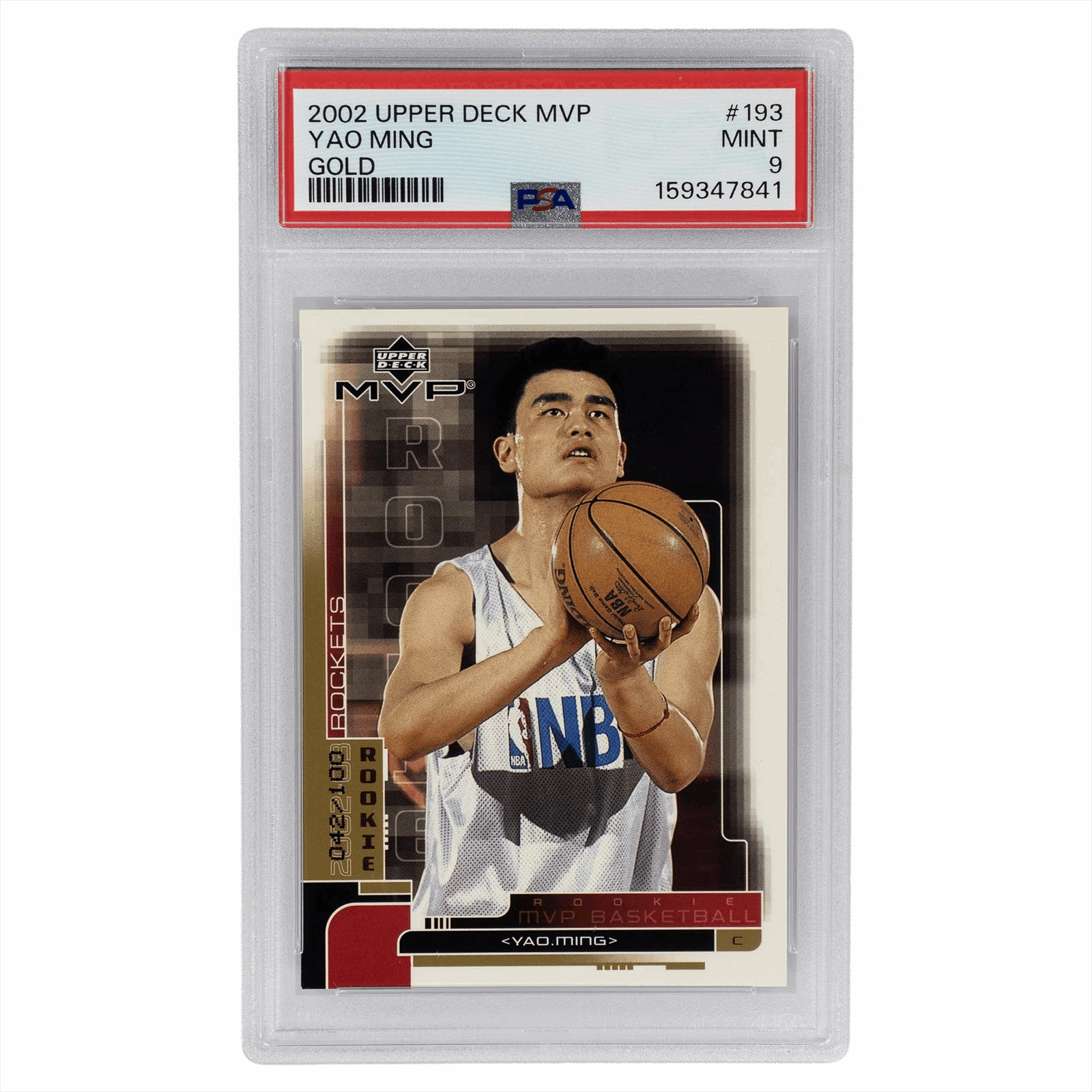 2002 Upper Deck MVP Yao Ming Gold #193 PSA MINT 9