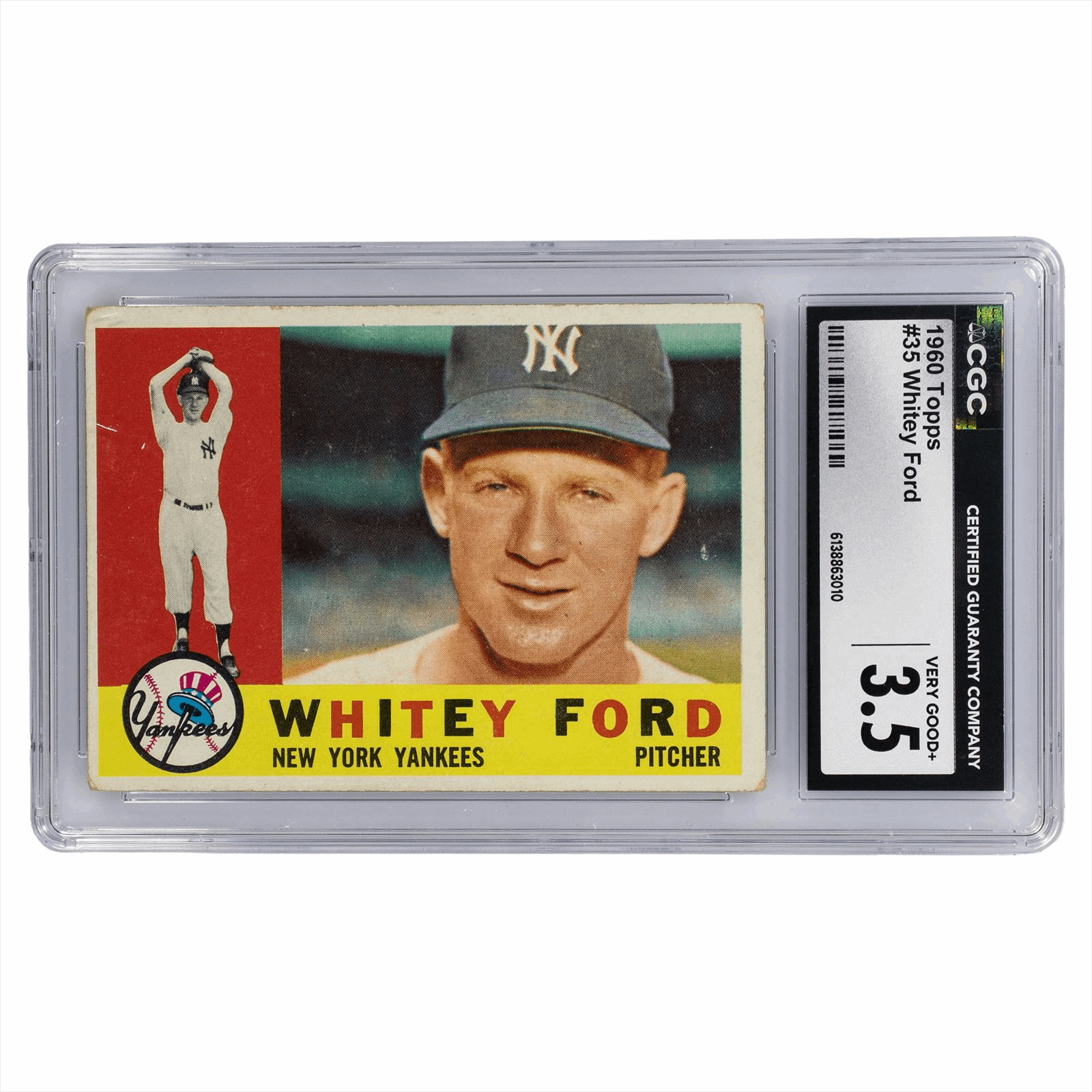 1960 Topps Whitey Ford #35 CGC VG+ 3.5