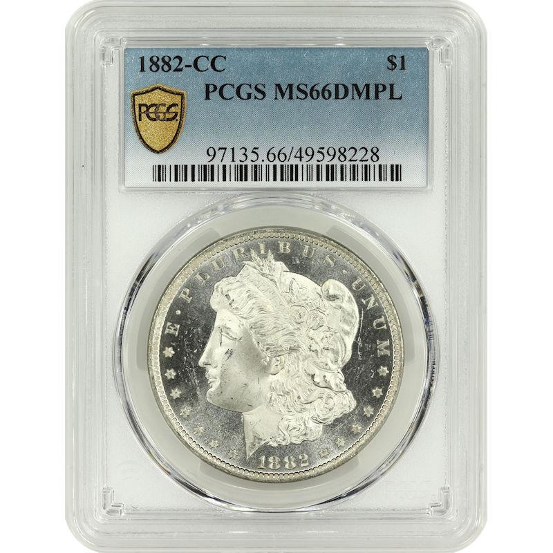 1882-CC Morgan Silver Dollar $1 PCGS MS66DMPL White DEEP MIRROR PROOF LIKE