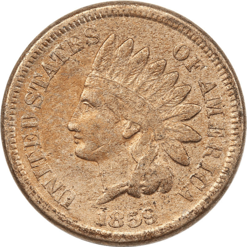 1859 Indian Head Cents 1c Circulated Very Fine - Crusty Original