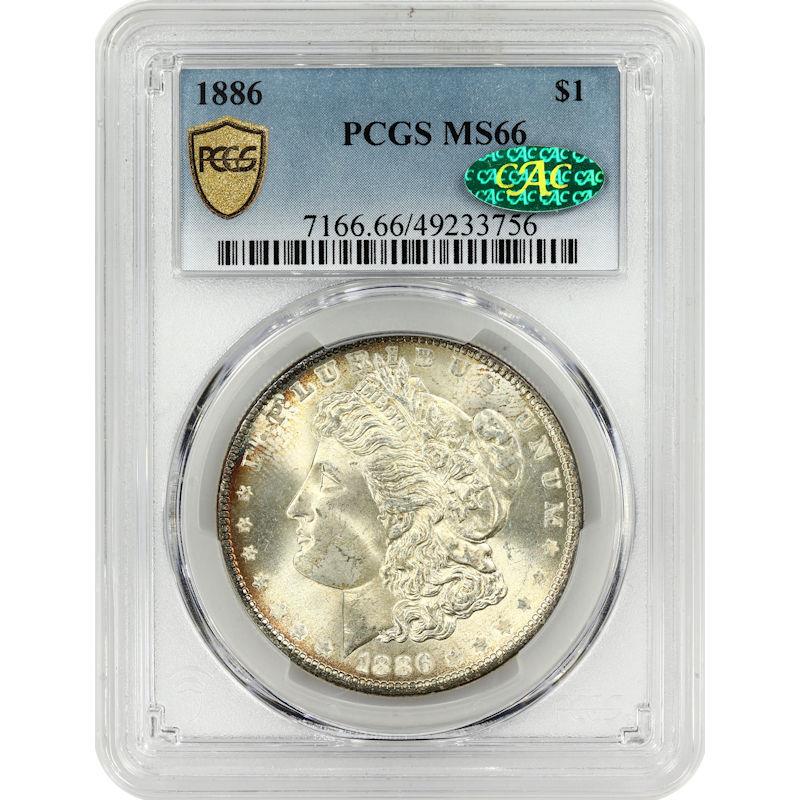 1886 Morgan Dollar $1 PCGS  MS 66 CAC Certified 