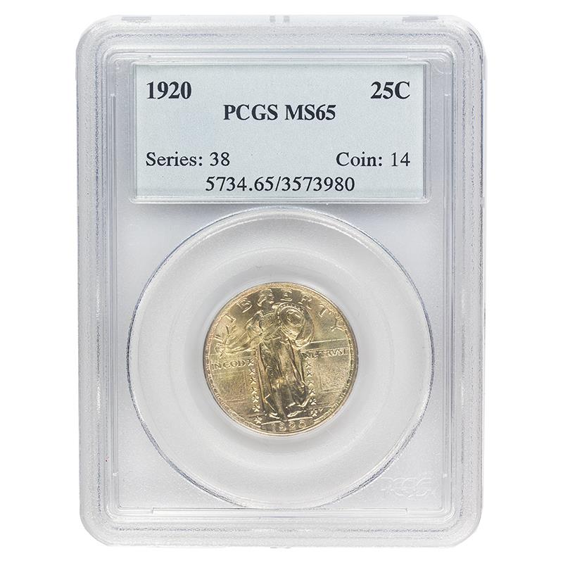 1920 Standing Liberty Quarter, 25C PCGS MS 65 