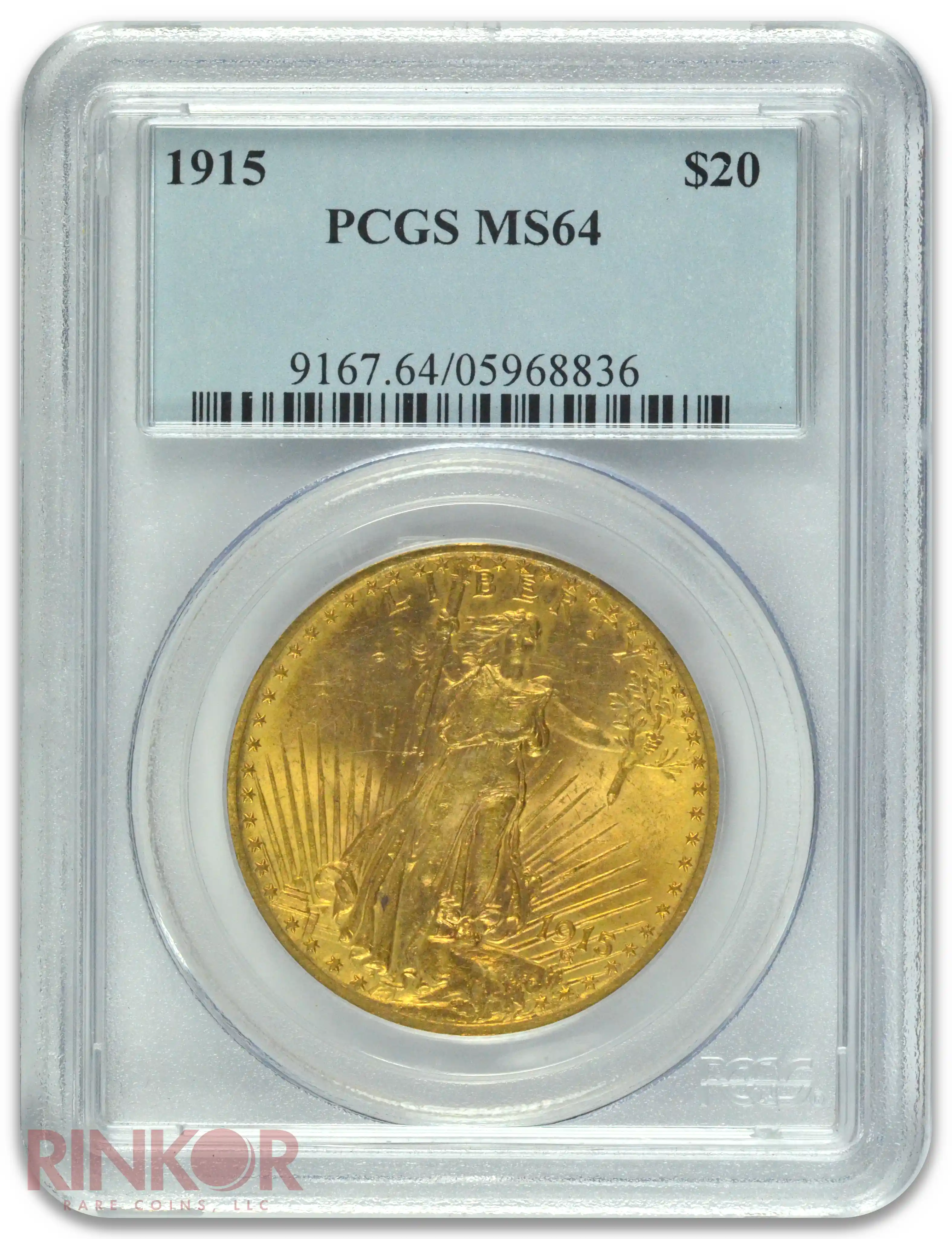 1915 St. Gaudens $20 PCGS MS 64