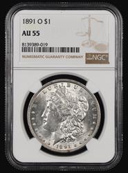 1891 O $1 NGC AU55 AU55