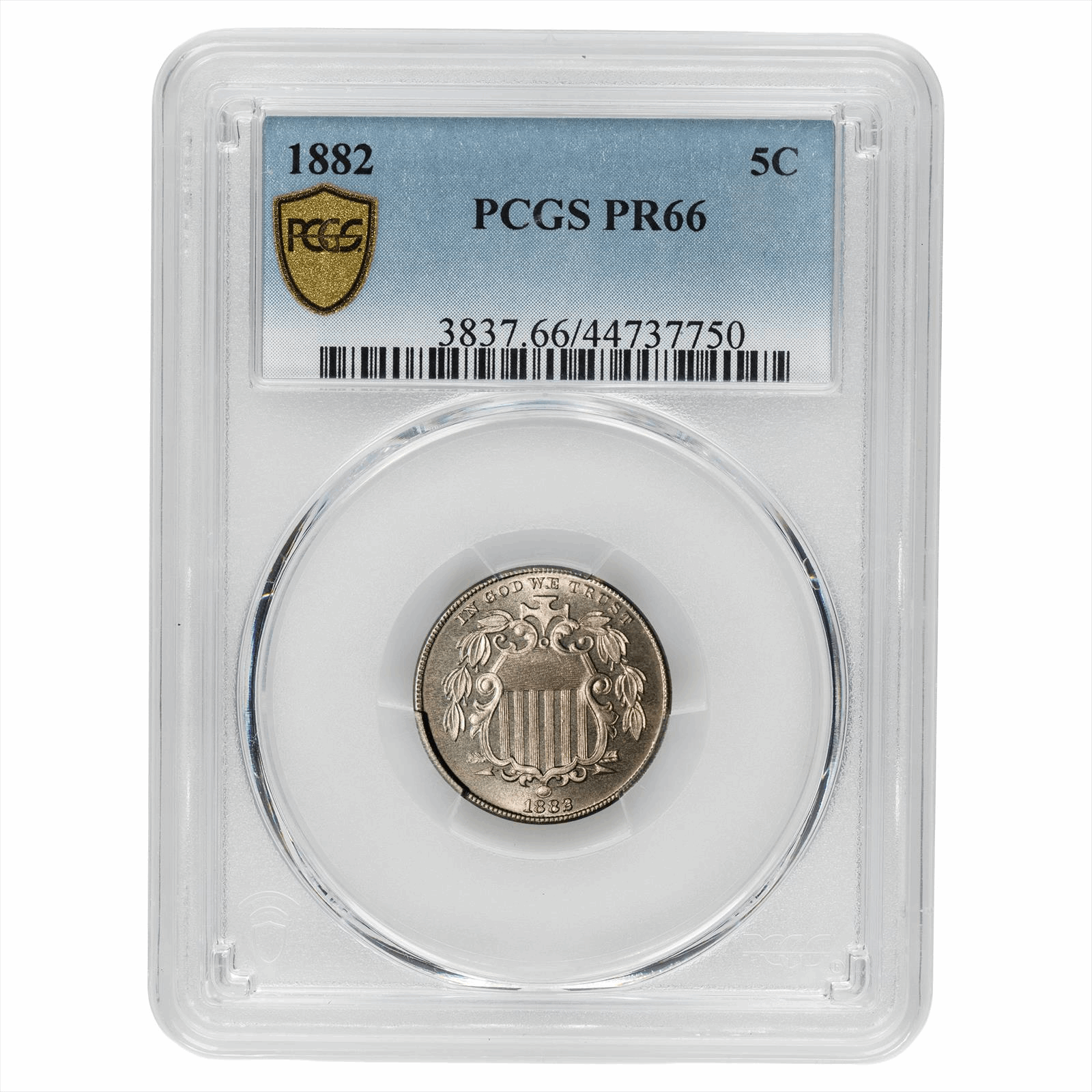 1882 Shield Nickel 5C PCGS PR 66 