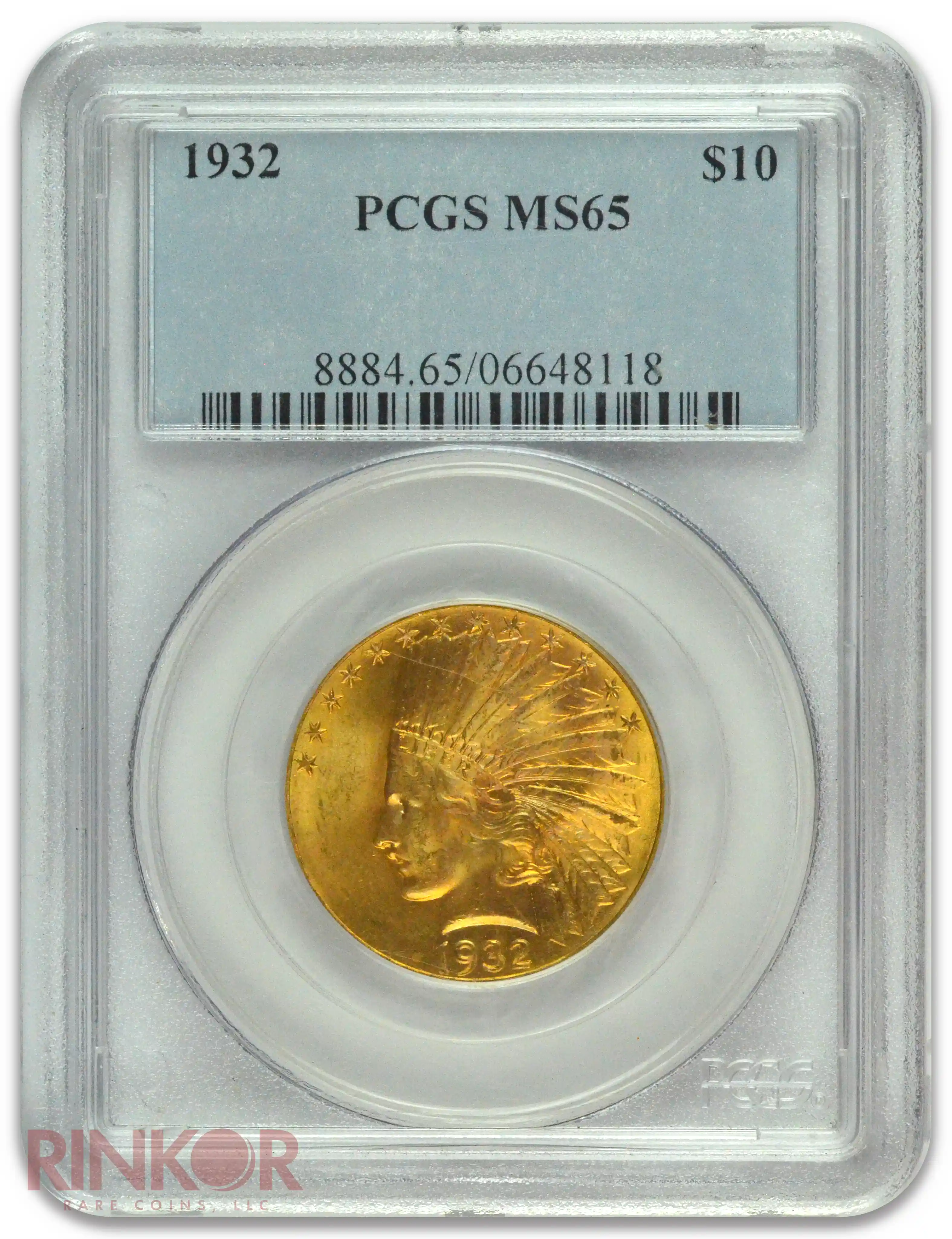 1932 Indian Head $10 PCGS MS 65