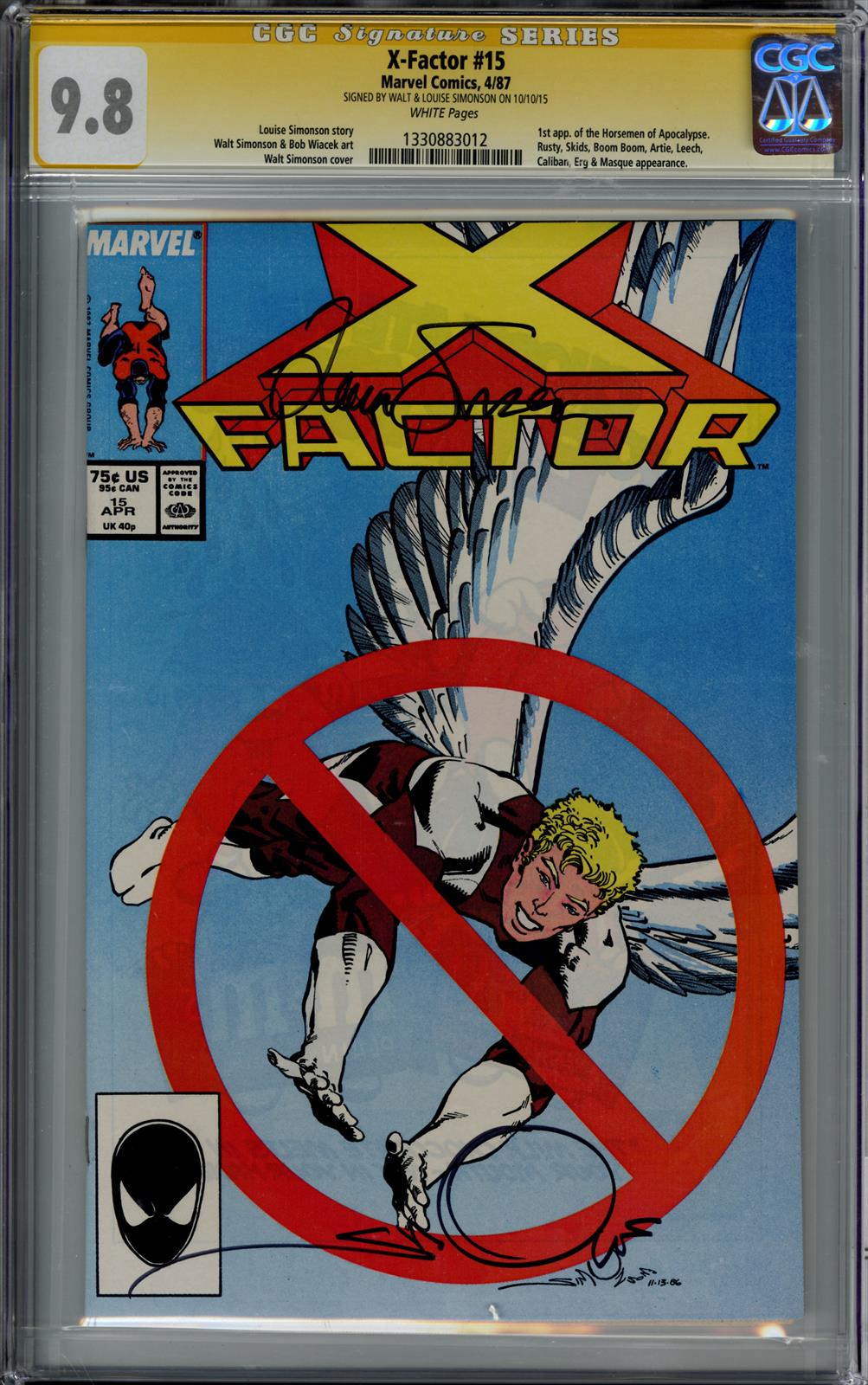 X-Factor #15 CGC Signature Series 9.8 (Marvel, 1987) Signed by Walt & Louise Simonson 