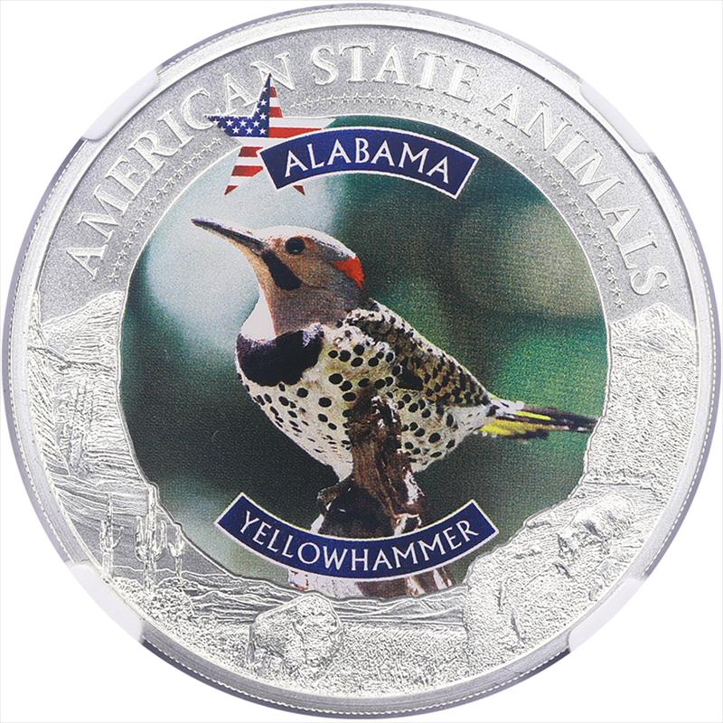 2021 Cook Island S$5 Alabama Yellowhammer NGC MS 70 Seven K MS70 - Nice Lustrous White Coin