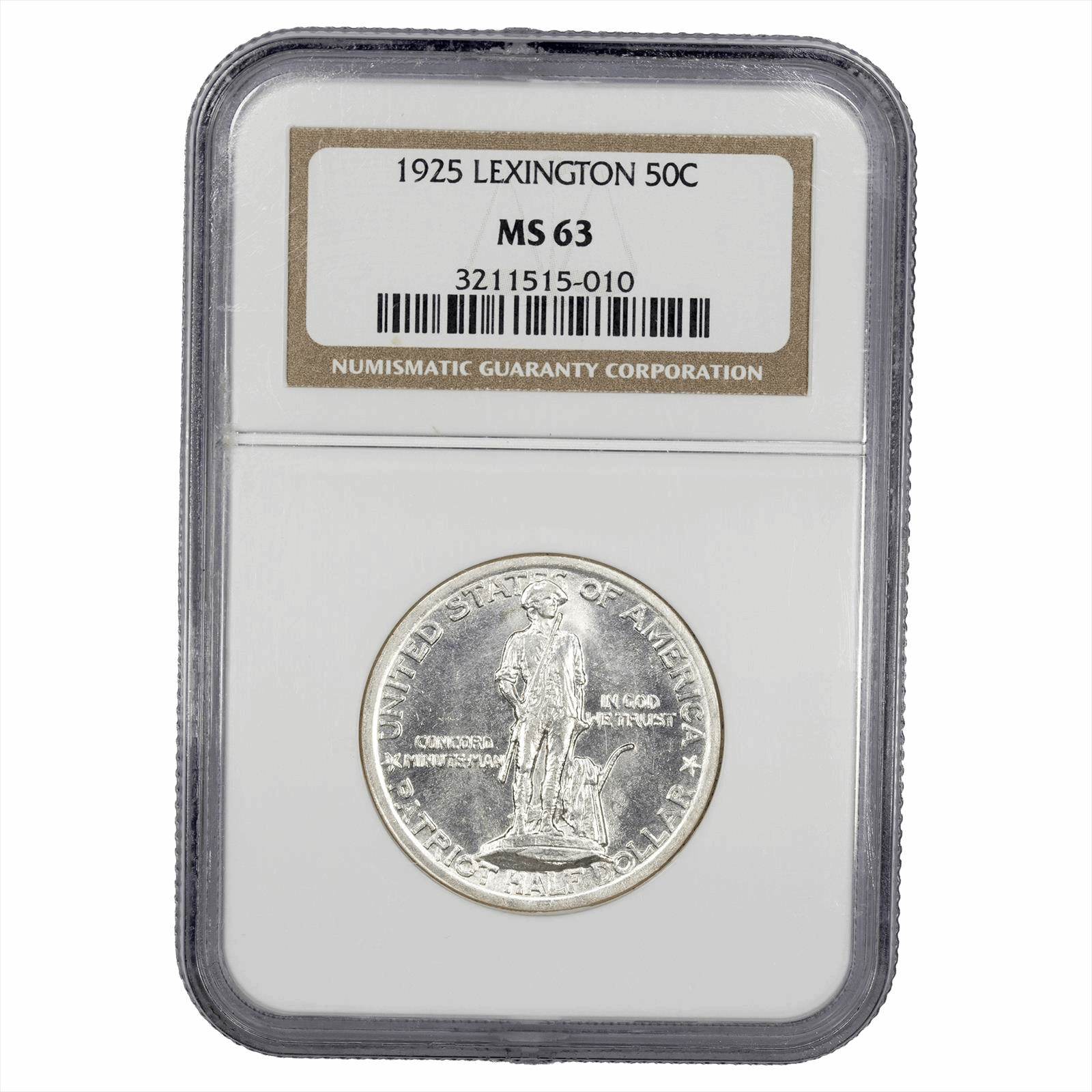 1925 Lexington Commemorative Half Dollar 50C NGC MS 63