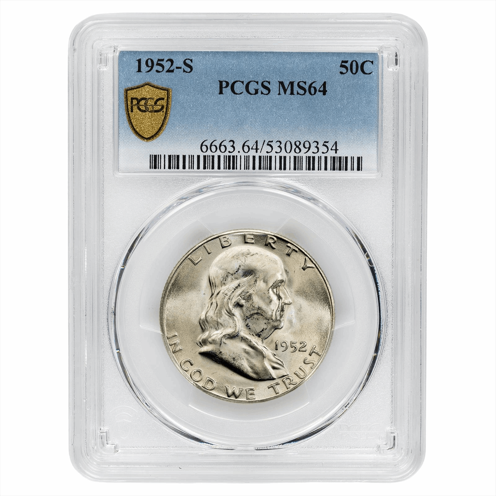 1952-S Franklin Half Dollar 50C PCGS MS 64