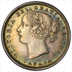 1858 Canada 20c PCGS AU det 