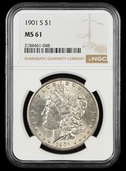1901 S $1 NGC MS61