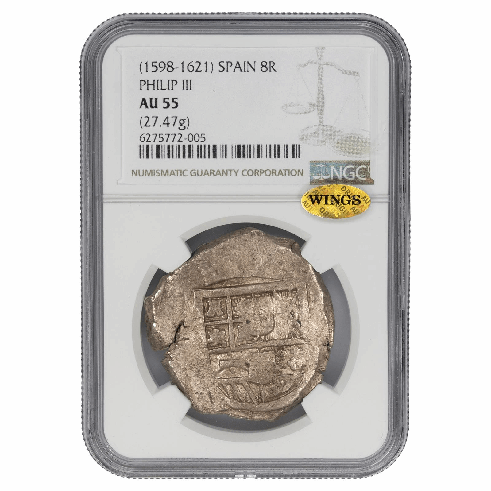(1598-1621) Spain Philip III 8 Reales 8R NGC AU 55