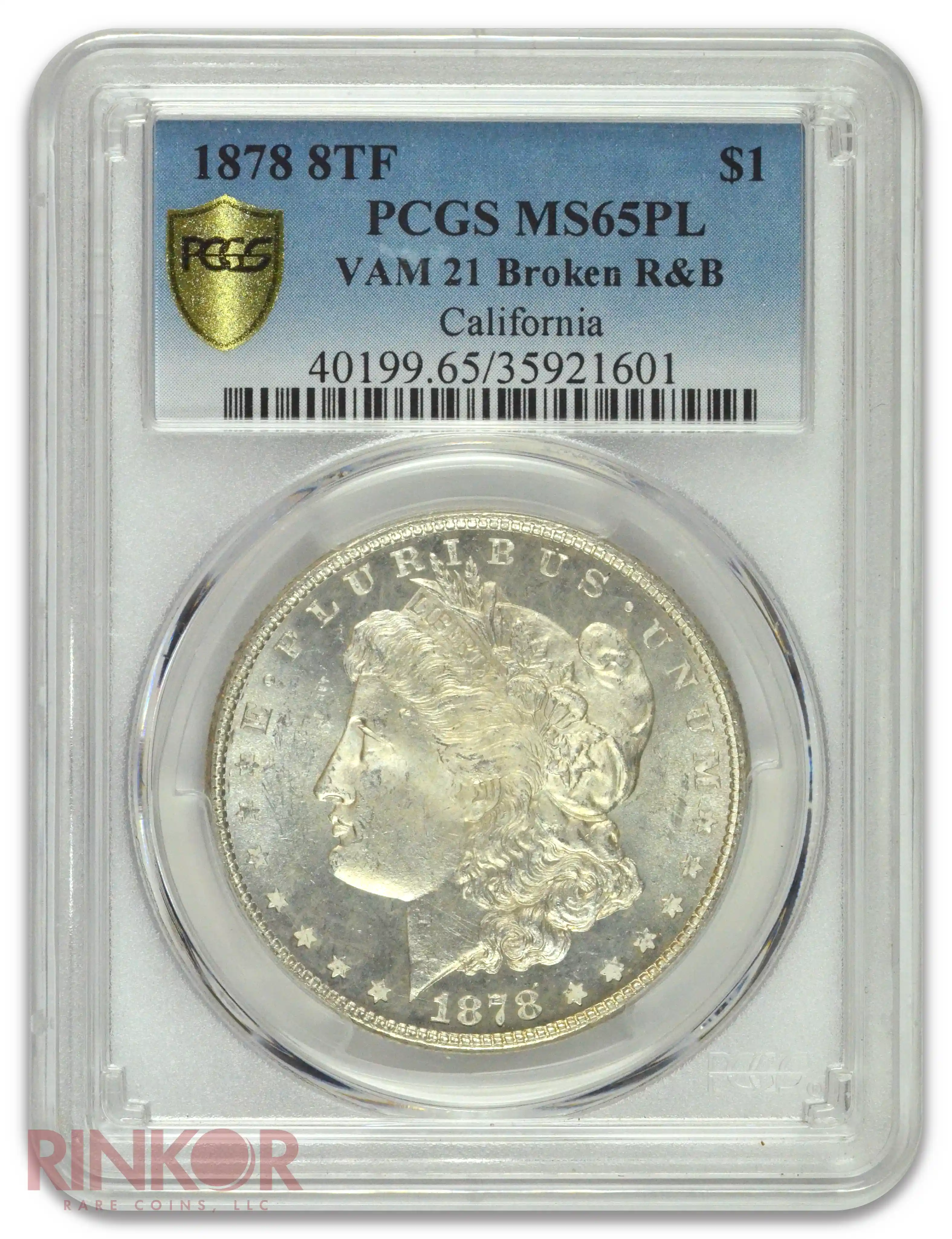 1878 8TF $1 VAM 21 Morgan Dollar PCGS MS 65 PL