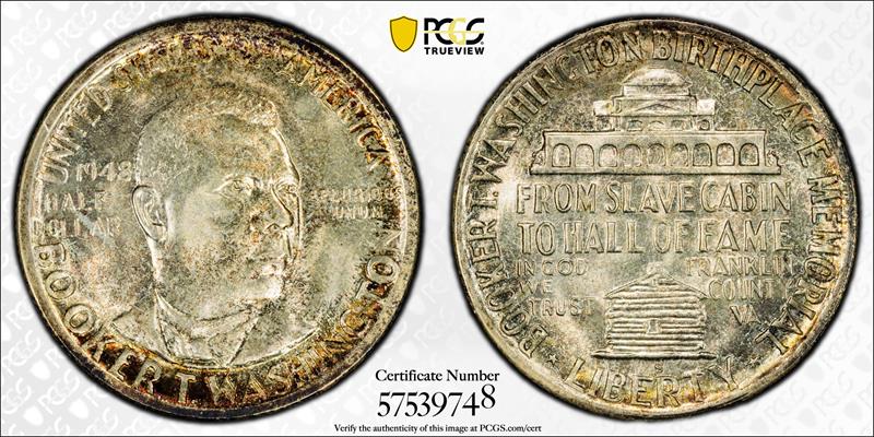 1948-S Booker T. Washington 50C PCGS MS 67+ CAC